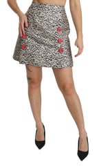 Dolce & Gabbana Silver Pattern A-line High Waist Skirt -   -  Dolce & Gabbana.