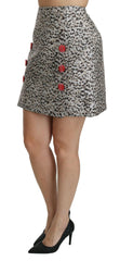 Dolce & Gabbana Silver Pattern A-line High Waist Skirt -   -  Dolce & Gabbana.