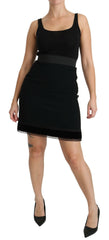 Dolce & Gabbana Black A-line High Waist Mini Viscose Skirt -   -  Dolce & Gabbana.