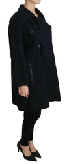 Dolce & Gabbana Coat Blue Cotton Women Trench Jacket -   -  Dolce & Gabbana.