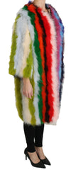 Dolce & Gabbana Multicolor Turkey Feather Cape Fur Coat - - Dolce & Gabbana.