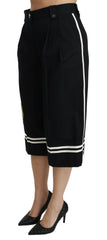 Dolce & Gabbana Black Lemon Embellished Palazzo Cropped Pants -   -  Dolce & Gabbana.