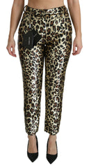 Dolce & Gabbana Brown Leopard Sequined High Waist Pants -   -  Dolce & Gabbana.
