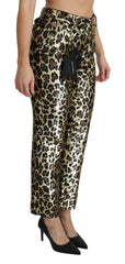 Dolce & Gabbana Brown Leopard Sequined High Waist Pants -   -  Dolce & Gabbana.