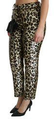 Dolce & Gabbana Brown Leopard Sequined High Waist Pants -   -  Dolce & Gabbana.