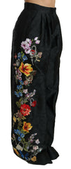 Dolce & Gabbana Black Brocade Floral Sequined Beaded Pants -   -  Dolce & Gabbana.