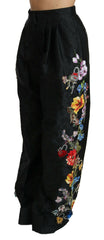 Dolce & Gabbana Black Brocade Floral Sequined Beaded Pants -   -  Dolce & Gabbana.