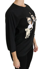 Dolce & Gabbana Black #dgfamily Top T-shirt Silk Blouse -   -  Dolce & Gabbana.