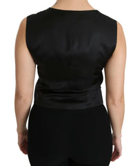 Dolce & Gabbana Black Dotted Waistcoat Vest Blouse Top -   -  Dolce & Gabbana.