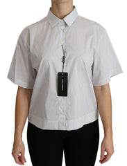 Dolce & Gabbana White Collared Short Sleeve Polo Shirt Top -   -  Dolce & Gabbana.