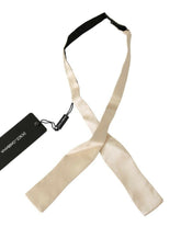 Dolce & Gabbana Beige Slim Skinny Men Necktie 100% Silk Bowtie -  Neckties, Men -  Dolce & Gabbana.