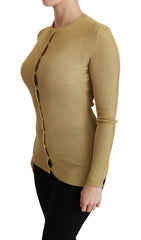 Dolce & Gabbana Gold Long Sleeve Cardigan Viscose Sweater -   -  Dolce & Gabbana.