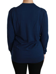 Dolce & Gabbana Blue Button Cardigan Virgin Wool Sweater -   -  Dolce & Gabbana.