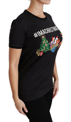 Dolce & Gabbana Black #ImAChristmasTree Crewneck Top T-shirt -   -  Dolce & Gabbana.