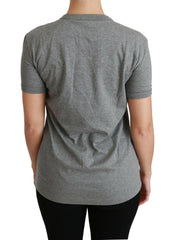 Dolce & Gabbana Gray Crewneck Amore Patch Cotton Top T-shirt -   -  Dolce & Gabbana.