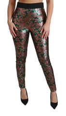 Dolce & Gabbana Green Bronze Leaf Tights Skinny Pants -   -  Dolce & Gabbana.