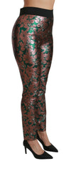 Dolce & Gabbana Green Bronze Leaf Tights Skinny Pants -   -  Dolce & Gabbana.