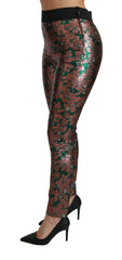 Dolce & Gabbana Green Bronze Leaf Tights Skinny Pants -   -  Dolce & Gabbana.