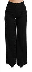 Dolce & Gabbana Black Wide Leg Flared Trouser Cashmere Pants -   -  Dolce & Gabbana.