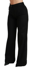 Dolce & Gabbana Black Wide Leg Flared Trouser Cashmere Pants -   -  Dolce & Gabbana.