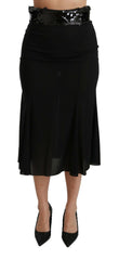 Dolce & Gabbana Black High Waist Mermaid Midi Silk Skirt -   -  Dolce & Gabbana.