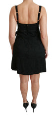 Dolce & Gabbana Black Stretch Satin Jacquard Mini Dress -   -  Dolce & Gabbana.