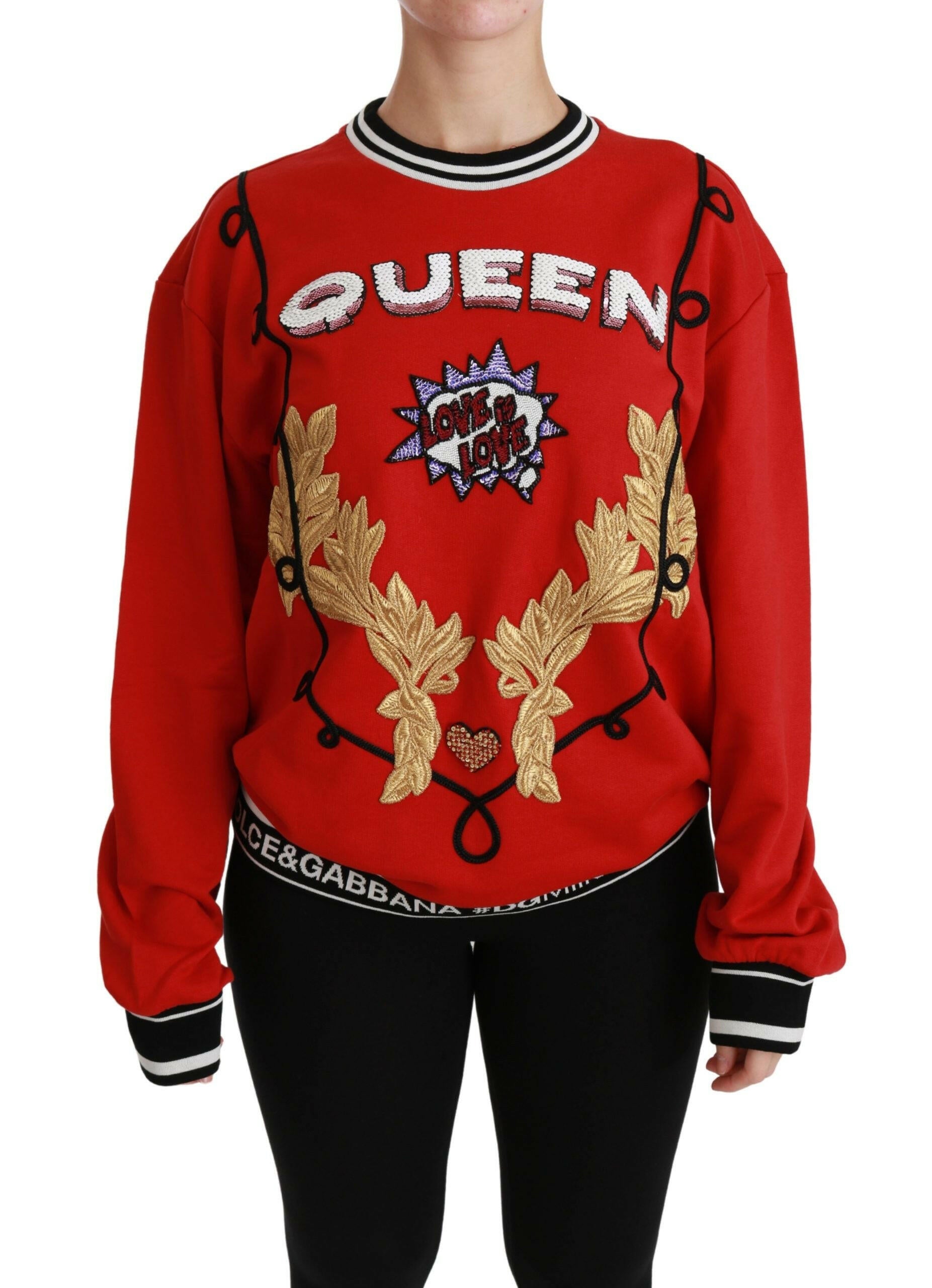 Dolce & Gabbana Red Queen Sequined Love Pullover Sweater -   -  Dolce & Gabbana.