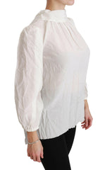 Dolce & Gabbana White Turtle Neck Blouse Shirt Silk Top -   -  Dolce & Gabbana.