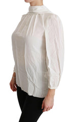 Dolce & Gabbana White Turtle Neck Blouse Shirt Silk Top -   -  Dolce & Gabbana.