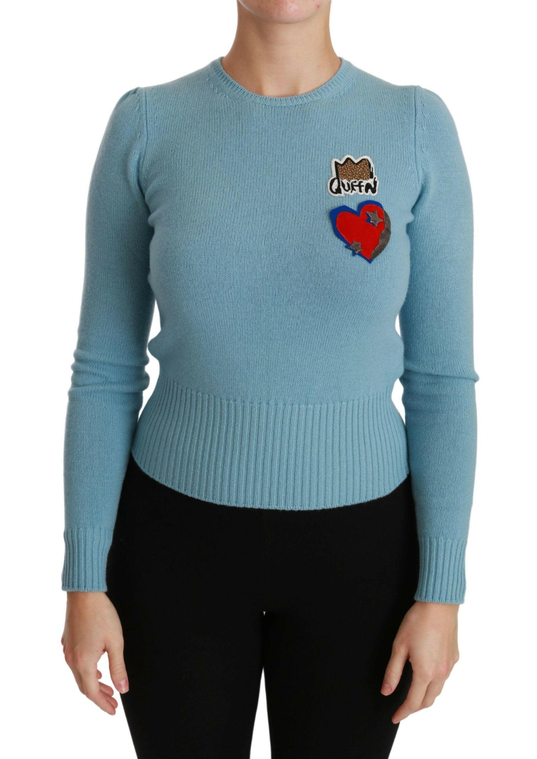 Dolce & Gabbana Blue Wool Queen Heart Pullover Sweater -   -  Dolce & Gabbana.