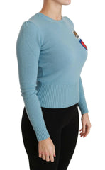 Dolce & Gabbana Blue Wool Queen Heart Pullover Sweater -   -  Dolce & Gabbana.