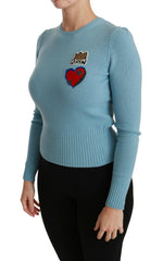 Dolce & Gabbana Blue Wool Queen Heart Pullover Sweater -   -  Dolce & Gabbana.