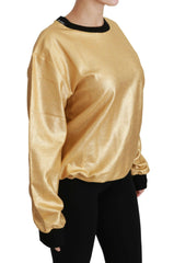 Dolce & Gabbana Gold Cotton Crewneck Pullover Sweater -   -  Dolce & Gabbana.