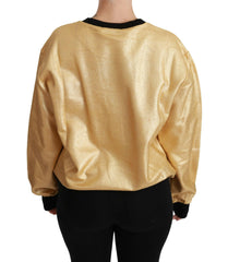 Dolce & Gabbana Gold Cotton Crewneck Pullover Sweater -   -  Dolce & Gabbana.