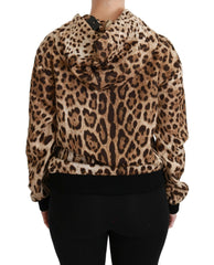 Dolce & Gabbana Brown Hooded Studded Ayers Leopard Sweater -   -  Dolce & Gabbana.