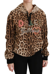 Dolce & Gabbana Brown Hooded Studded Ayers Leopard Sweater -   -  Dolce & Gabbana.
