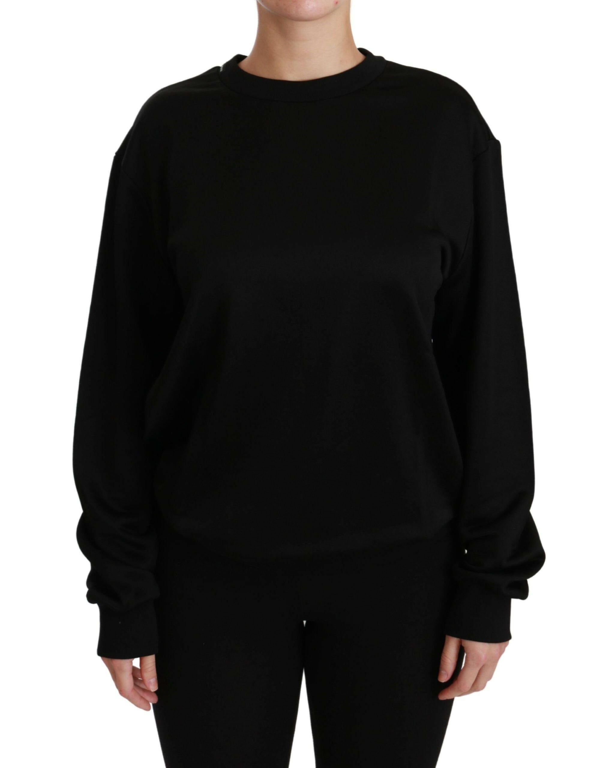 Dolce & Gabbana Black Cotton Crewneck Pullover Sweater -   -  Dolce & Gabbana.