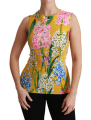 Dolce & Gabbana Yellow Floral Stretch Top Tank Blouse -   -  Dolce & Gabbana.