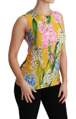 Dolce & Gabbana Yellow Floral Stretch Top Tank Blouse -   -  Dolce & Gabbana.