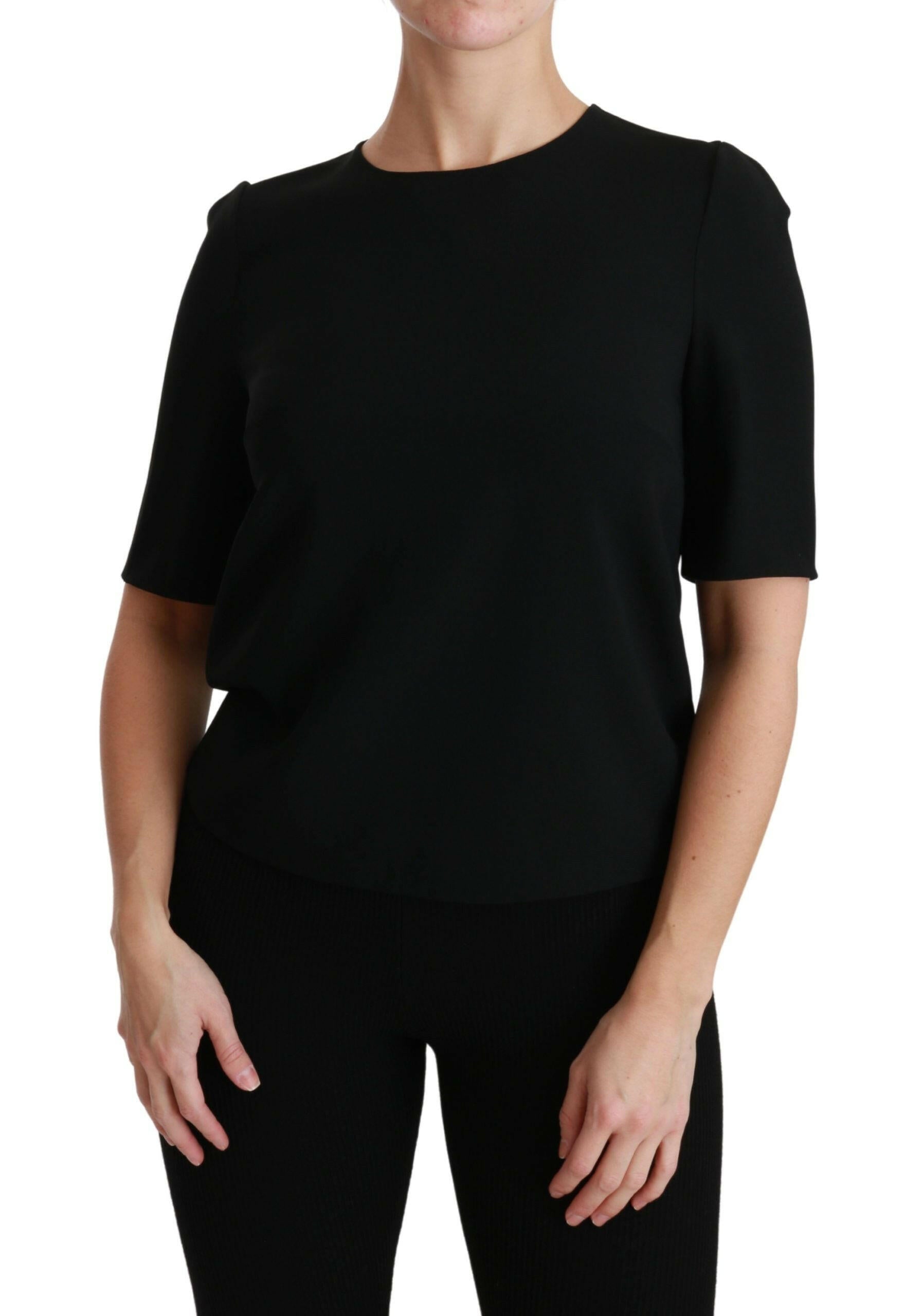 Dolce & Gabbana Black Short Sleeve Casual Top Stretch Blouse -   -  Dolce & Gabbana.