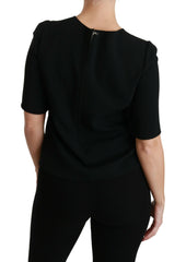 Dolce & Gabbana Black Short Sleeve Casual Top Stretch Blouse -   -  Dolce & Gabbana.