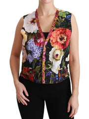 Dolce & Gabbana Multicolor Floral Sleeveless Waistcoat Top Vest -   -  Dolce & Gabbana.