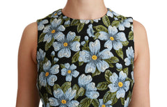 Dolce & Gabbana Blue Floral Brocade Gown Shift Dress -   -  Dolce & Gabbana.