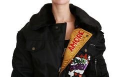 Dolce & Gabbana Black Queen Crown Sequined Bomber Jacket -   -  Dolce & Gabbana.