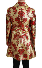 Dolce & Gabbana Red Gold Floral Brocade Cape Coat Jacket -   -  Dolce & Gabbana.