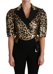 Dolce & Gabbana Blazer Gold Leopard Sequined Jacket -   -  Dolce & Gabbana.