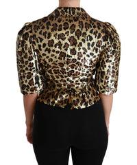 Dolce & Gabbana Blazer Gold Leopard Sequined Jacket -   -  Dolce & Gabbana.