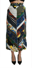 Dolce & Gabbana Multicolor Silk Geometric High Waist Maxi Skirt -   -  Dolce & Gabbana.
