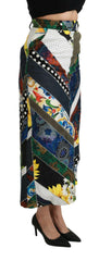 Dolce & Gabbana Multicolor Silk Geometric High Waist Maxi Skirt -   -  Dolce & Gabbana.