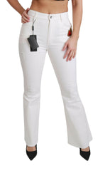 Dolce & Gabbana White Heart Flared Stretch Cotton Pants -   -  Dolce & Gabbana.
